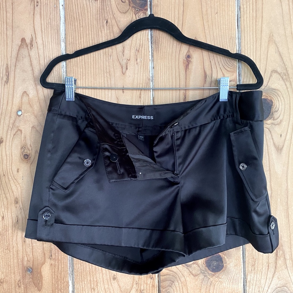 Black Satin Shorts